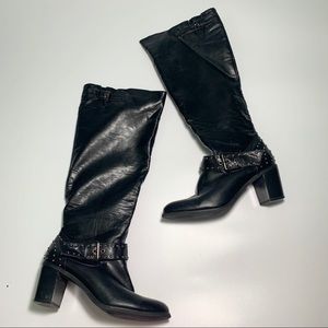 JustFab Black Studded Boots